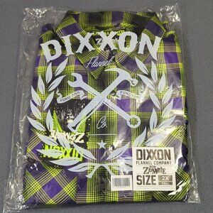 Dixxon Flannel Shirt Men's 2X Tall Multi Plaid Rob Zombie Button Long Sleeve NWT